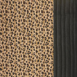 Printed Quilted Double Gauze KARLI 4J / DG UNIE Beige / Black